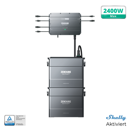 Zendure SolarFlow PV-Hub 2000 + 2x Zusatzbatterien 3840Wh (AB2000)